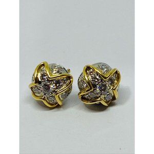 Tiffany & Co 18K Platinum and Diamond Earrings Appxt 1.14ct